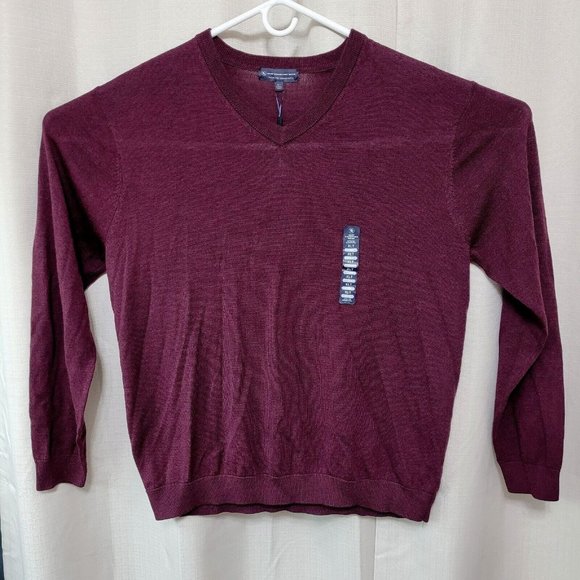 Hart Schaffner Marx Extra Fine Merino Wool Sweater Men's Size XLT Merlot NWT